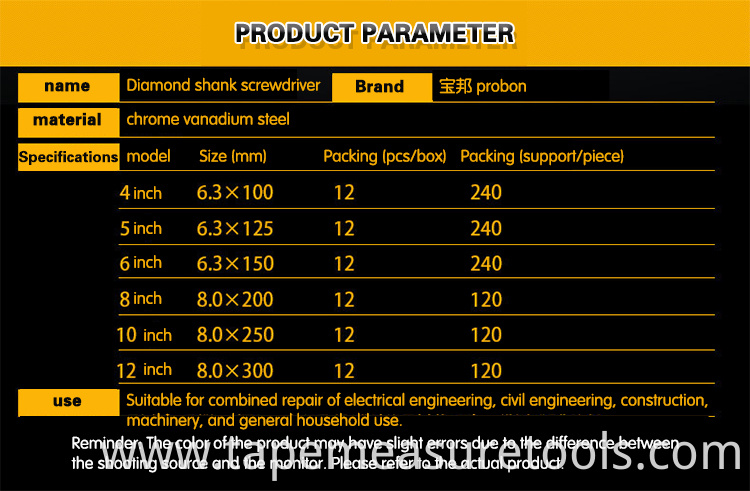 Multi-function Phillips screwdriver Chrome vanadium steel slotted magnetic screwdriver Factory direct screwdriver